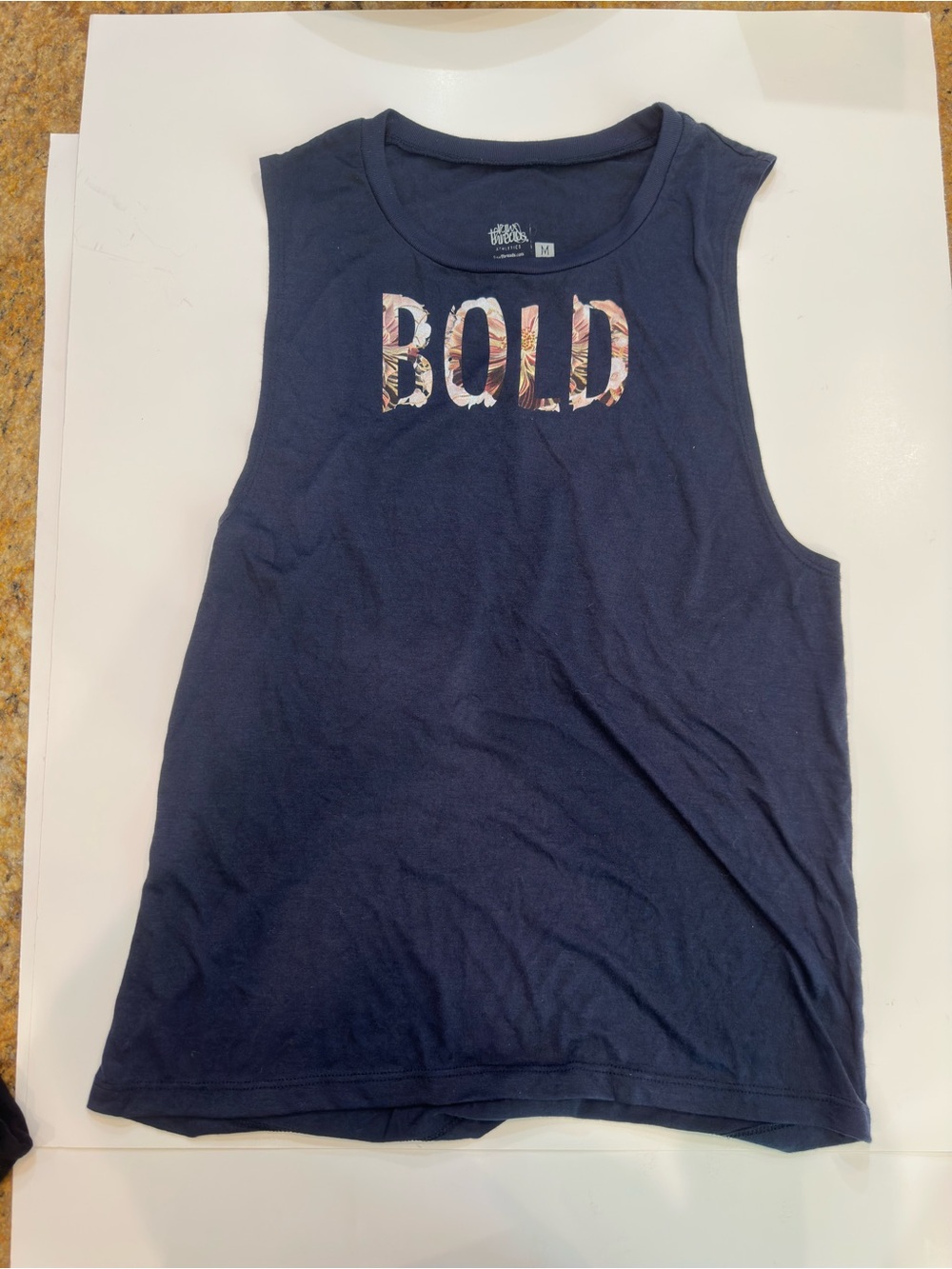 Women’s Navy 'BOLD' Floral Graphic Tank Top